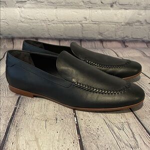 Franco Sarto Black Leather Loafers Sz 9